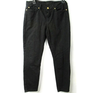 7 For All Mankind Skinny Jeans Cropped Gwenevere Black Wash Women Size 28